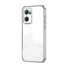 For OPPO Reno7 5G Transparent Plating Fine Hole Phone Case(Silver) - 1