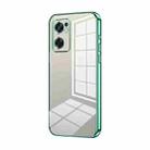 For OPPO Reno7 SE Transparent Plating Fine Hole Phone Case(Green) - 1