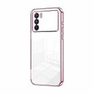 For OPPO K9 Pro Transparent Plating Fine Hole Phone Case(Pink) - 1