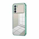 For OPPO K9 Pro Transparent Plating Fine Hole Phone Case(Green) - 1