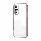 For OPPO A93s 5G Transparent Plating Fine Hole Phone Case(Pink) - 1