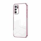 For OPPO Reno6 Indian / Malay Transparent Plating Fine Hole Phone Case(Pink) - 1