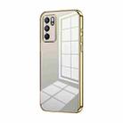 For OPPO Reno6 Indian / Malay Transparent Plating Fine Hole Phone Case(Gold) - 1