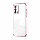 For OPPO K9 Transparent Plating Fine Hole Phone Case(Pink) - 1