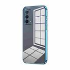 For OPPO K9 Transparent Plating Fine Hole Phone Case(Blue) - 1