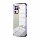 For OPPO A94 4G Transparent Plating Fine Hole Phone Case(Purple) - 1