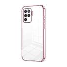 For OPPO A94 4G Transparent Plating Fine Hole Phone Case(Pink) - 1