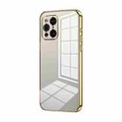 For OPPO Find X3 / Find X3 Pro Transparent Plating Fine Hole Phone Case(Gold) - 1