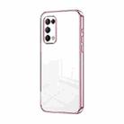 For OPPO Reno5 4G/5G / Reno5 K Transparent Plating Fine Hole Phone Case(Pink) - 1