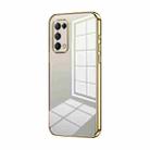 For OPPO Reno5 4G/5G / Reno5 K Transparent Plating Fine Hole Phone Case(Gold) - 1