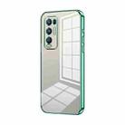 For OPPO Reno5 Pro+ Transparent Plating Fine Hole Phone Case(Green) - 1