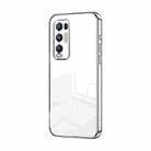 For OPPO Reno5 Pro+ Transparent Plating Fine Hole Phone Case(Silver) - 1