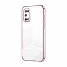 For OPPO K7x / Realme V5 5G Transparent Plating Fine Hole Phone Case(Pink) - 1