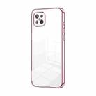 For OPPO A92s / Reno4 Z 5G Transparent Plating Fine Hole Phone Case(Pink) - 1