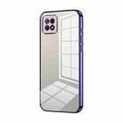 For OPPO A72 5G / A73 5G Transparent Plating Fine Hole Phone Case(Purple) - 1