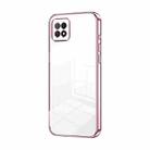 For OPPO A72 5G / A73 5G Transparent Plating Fine Hole Phone Case(Pink) - 1