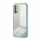 For OPPO Reno4 Transparent Plating Fine Hole Phone Case(Green) - 1