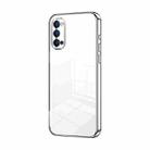 For OPPO Reno4 Transparent Plating Fine Hole Phone Case(Silver) - 1