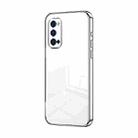 For OPPO Reno4 Pro Transparent Plating Fine Hole Phone Case(Silver) - 1