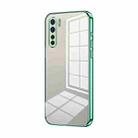 For OPPO Reno3 4G / F15 / A91 Transparent Plating Fine Hole Phone Case(Green) - 1