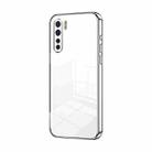For OPPO Reno3 4G / F15 / A91 Transparent Plating Fine Hole Phone Case(Silver) - 1