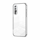 For OPPO Reno3 Pro Transparent Plating Fine Hole Phone Case(Silver) - 1