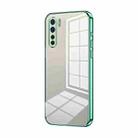 For OPPO A91 Transparent Plating Fine Hole Phone Case(Green) - 1