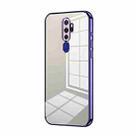 For OPPO A11x / A9 2020 Transparent Plating Fine Hole Phone Case(Purple) - 1