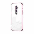 For OPPO Reno2 Transparent Plating Fine Hole Phone Case(Pink) - 1