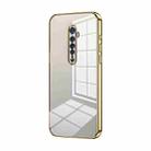 For OPPO Reno2 Transparent Plating Fine Hole Phone Case(Gold) - 1