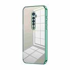 For OPPO Reno2 Transparent Plating Fine Hole Phone Case(Green) - 1