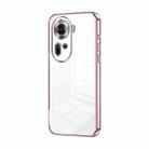 For OPPO Reno11 Global Transparent Plating Fine Hole Phone Case(Pink) - 1