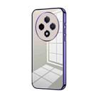 For OPPO A3 Pro Transparent Plating Fine Hole Phone Case(Purple) - 1