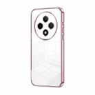 For OPPO A3 Pro Transparent Plating Fine Hole Phone Case(Pink) - 1