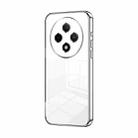 For OPPO A3 Pro Transparent Plating Fine Hole Phone Case(Silver) - 1