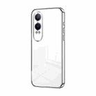 For OPPO K12x Transparent Plating Fine Hole Phone Case(Silver) - 1