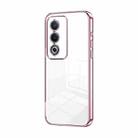 For OPPO A3 Pro Global Transparent Plating Fine Hole Phone Case(Pink) - 1