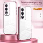 For OPPO A3 Pro Global Transparent Plating Fine Hole Phone Case(Pink) - 2