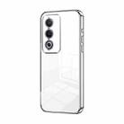 For OPPO A3 Pro Global Transparent Plating Fine Hole Phone Case(Silver) - 1