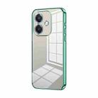 For OPPO A3x Global Transparent Plating Fine Hole Phone Case(Green) - 1