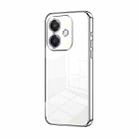 For OPPO A3x Global Transparent Plating Fine Hole Phone Case(Silver) - 1