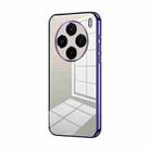 For vivo X100 Transparent Plating Fine Hole Phone Case(Purple) - 1