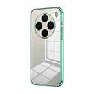 For vivo X100 Transparent Plating Fine Hole Phone Case(Green) - 1