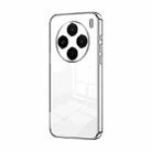 For vivo X100 Transparent Plating Fine Hole Phone Case(Silver) - 1