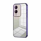 For vivo Y17s Transparent Plating Fine Hole Phone Case(Purple) - 1