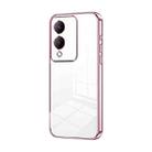 For vivo Y17s Transparent Plating Fine Hole Phone Case(Pink) - 1