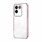 For vivo S17e / iQOO Z7 Pro Transparent Plating Fine Hole Phone Case(Pink) - 1