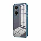 For vivo V29e Transparent Plating Fine Hole Phone Case(Blue) - 1