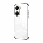 For vivo V29e Transparent Plating Fine Hole Phone Case(Silver) - 1