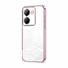 For vivo Y78 China / Y36 / Y36 5G Transparent Plating Fine Hole Phone Case(Pink) - 1